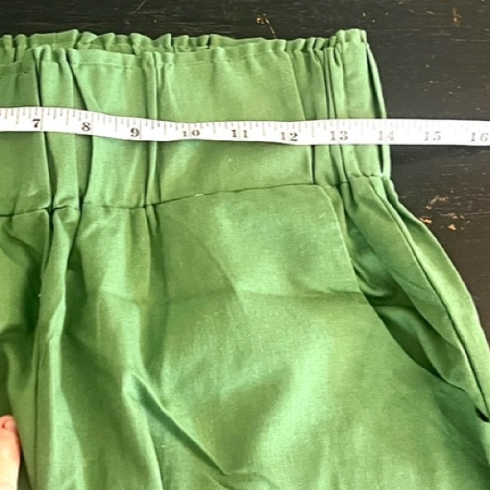 Kourt, Emerald Green Pull-On Wide Leg Pants Elastic Waist Lounge Resort Size M - Picture 5 of 8